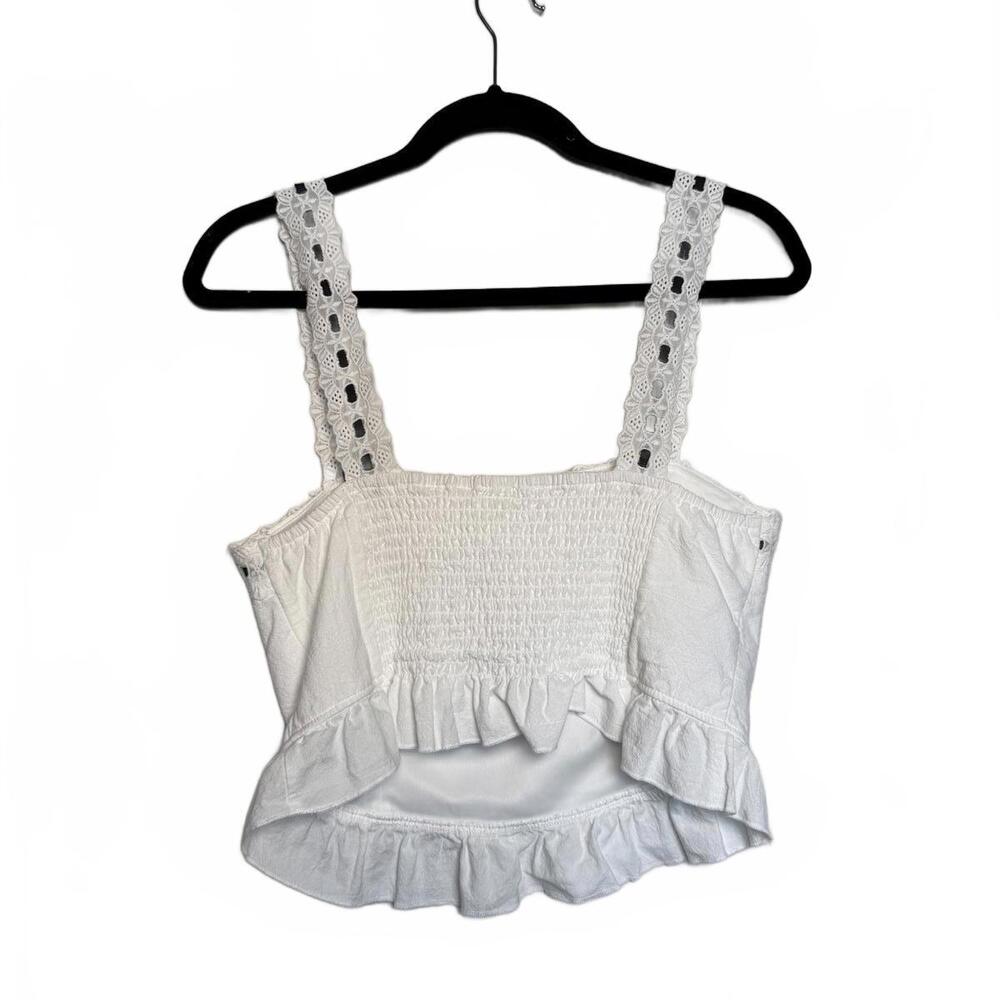 White Flirty Coquette Crop Tank Top - Picture 2 of 4